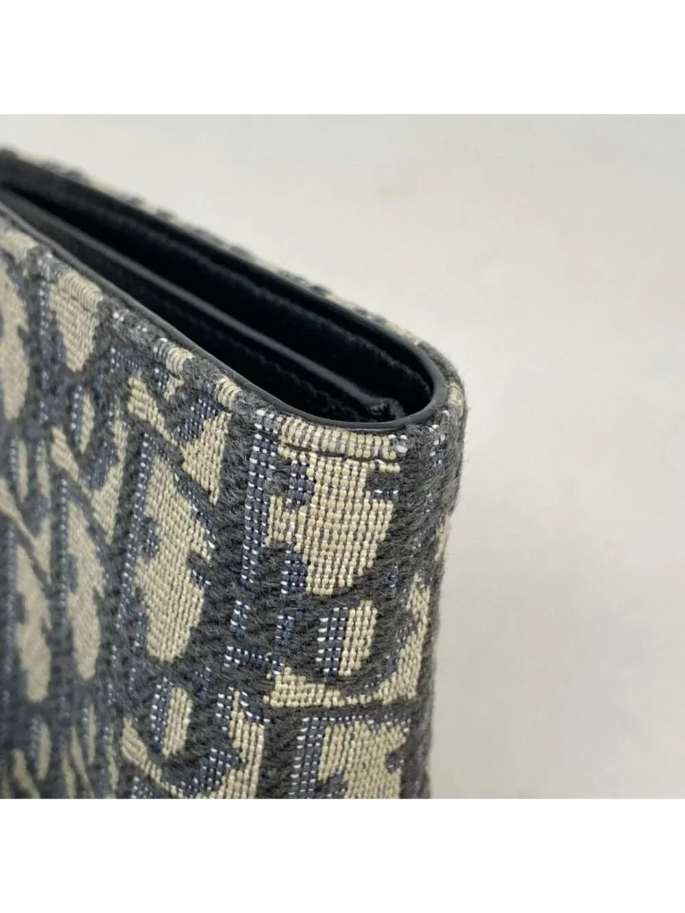 Dior Wallet Trotter Canvas Navy Silver